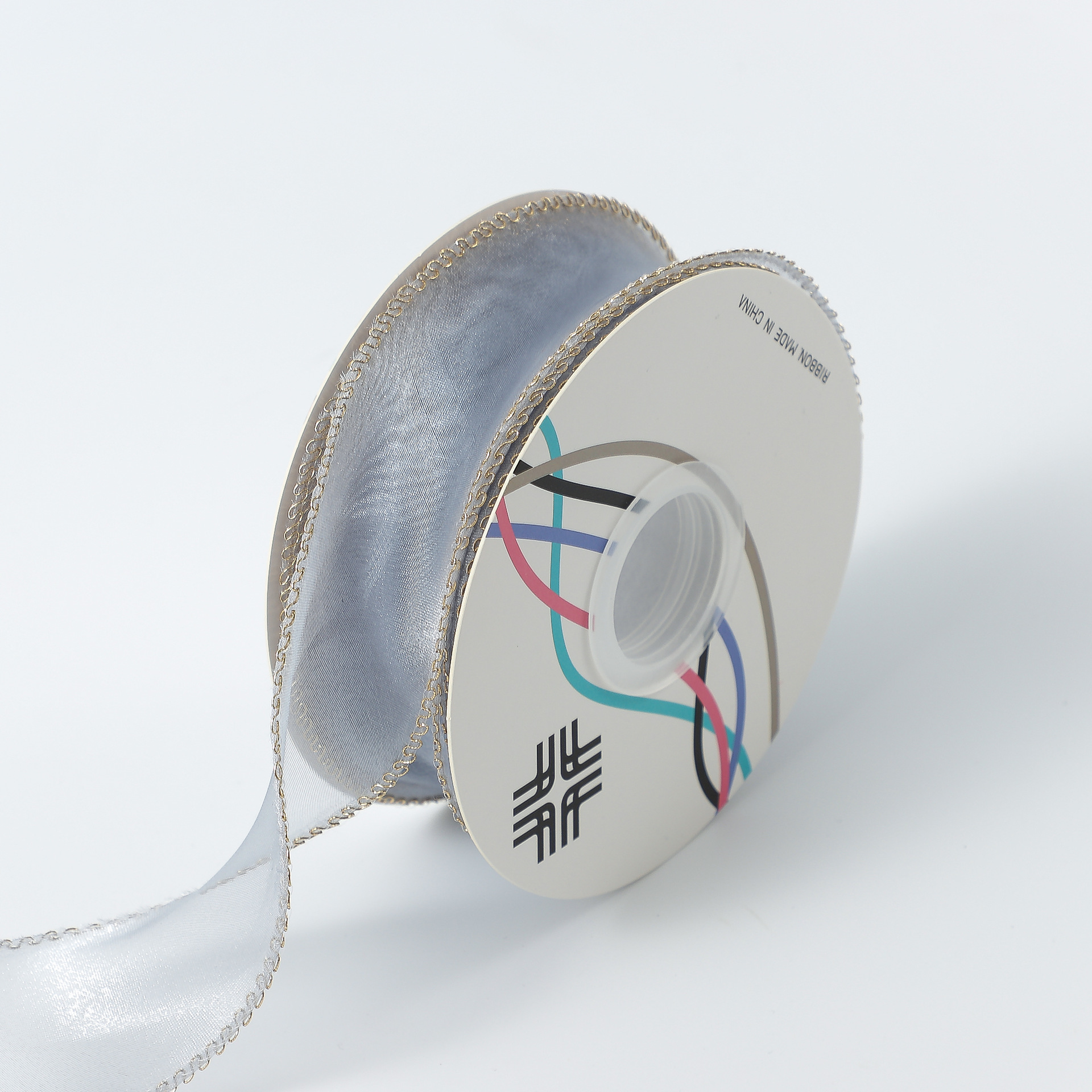 Venta al por mayor 4cm cinta borde dorado fishtail hilo flor cinta arco cinta decoración DIY tocado pastel de embalaje