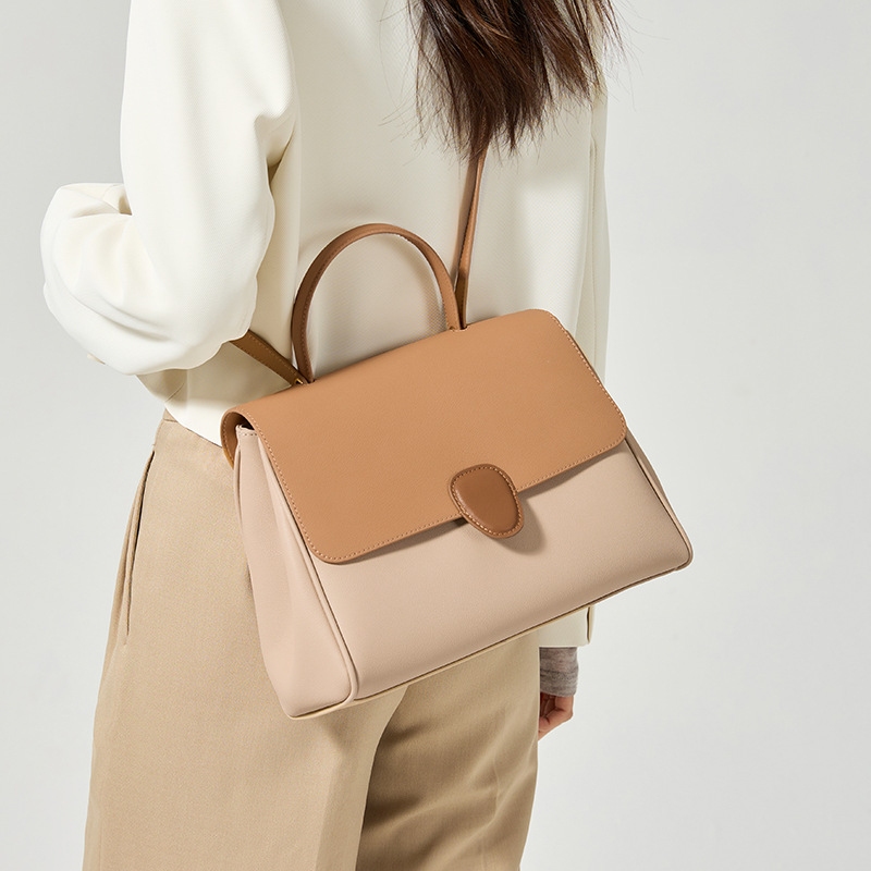Echtes Leder Schultertasche Große Umhängetasche Damen Handtasche_voghion.com