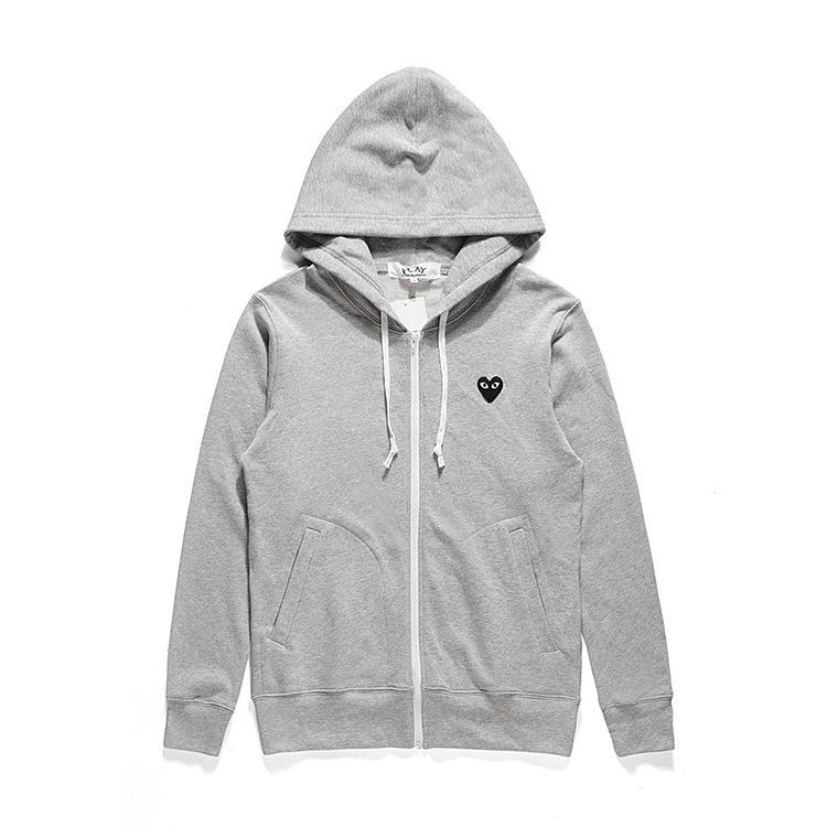 Comme des Garçons Play Zip Sweater Heart Logo Grey