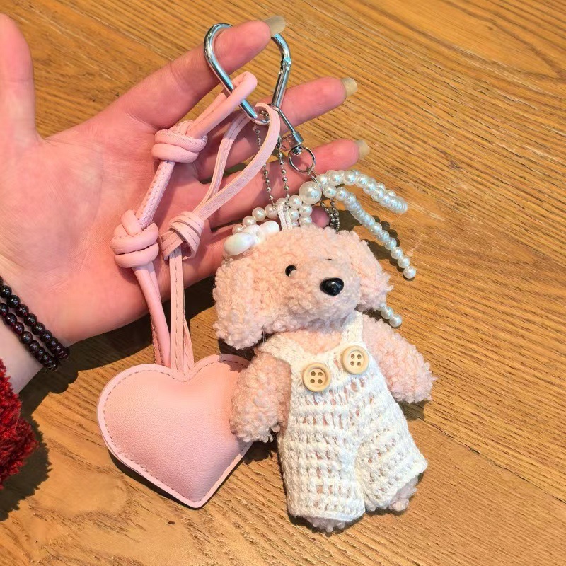 Llavero de peluche estilo Miu creativo, colgante para bolso, decoración de osito de peluche para parejas.