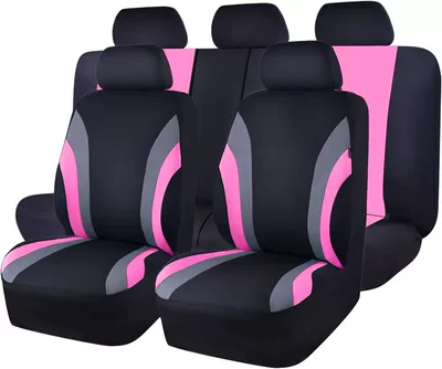 Seat cushion, seat cover, Covers for All Seasons - pink-and-gray-2-piece-set-single-seat