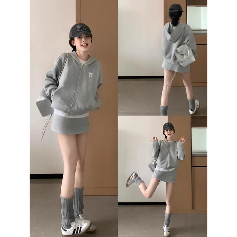 山东即墨卫衣短款连帽外套女早秋季2025新款韩系慵懒风小个子开衫|undefined