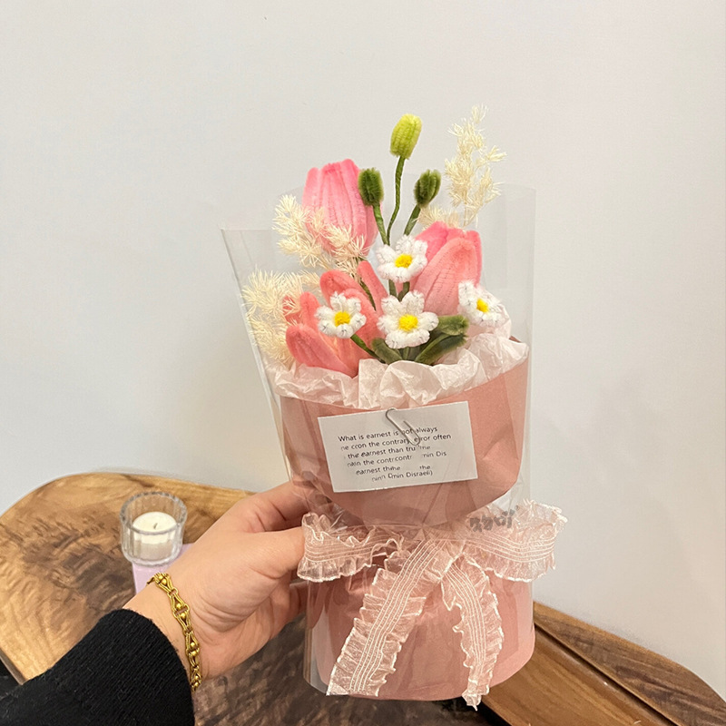 Youjian 手作りチューリップブーケツイストスティックブーケ素材パッケージ誕生日フルセット結婚式バレンタインデーギフト|undefined