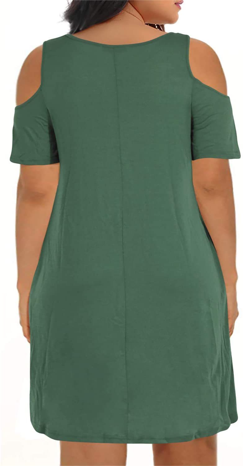 2025 transfronterizo Amazon verano Europa y América ropa de mujer de moda grande vestido suelto cuello redondo hombro abierto falda A