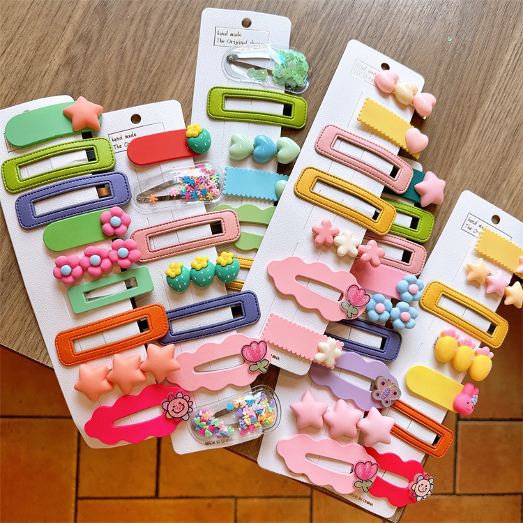Children's candy-colored flower hair clip cartoon strawberry BB clip for little girls, side bangs, side hair clip, hair accessory hairpin