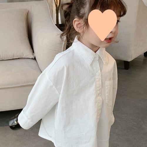 Baby Girls' Spring White Letter Korean Style Long Sleeve Shirt Cute Kids' Blouse Top Fashion