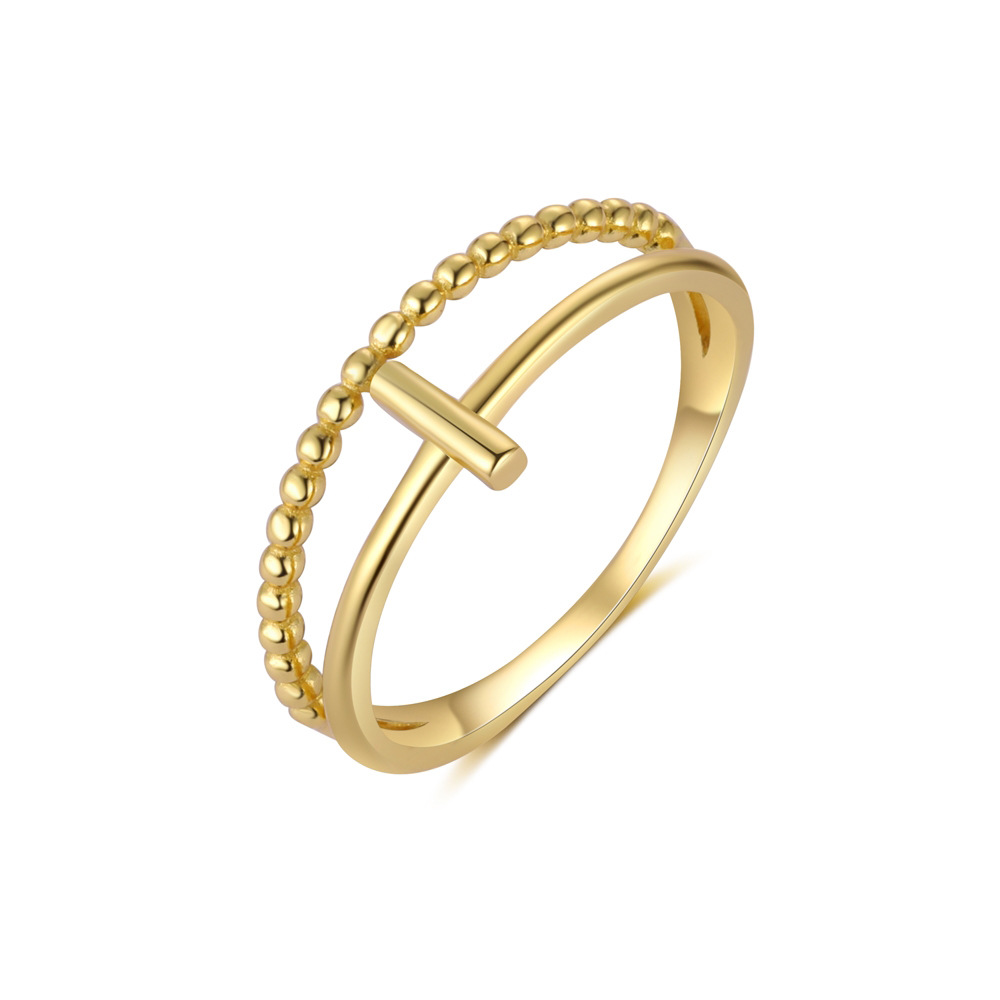 2g Weight Electroplated Gold Plating Process Open Rings, Rings Classification Adjustable Ring Size 1 Piece Quantity Date, Tea Party Occasion 925 Sterling Silver Material Geometric, Cross Pattern All Seasons Season Women's Gender Casual, Simple Style Style 1 Piece 925 Sterling Silver Geometric Cross Electroplated Open Rings Rings 7