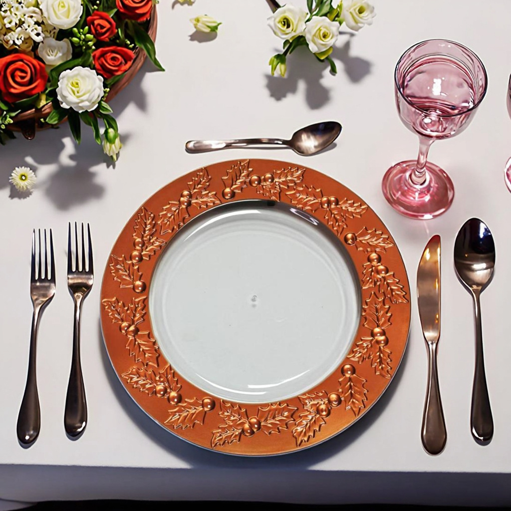 Nórdico de lujo ligero restaurante occidental decoración bandeja transparente de costilla de plato de sopa platos de platos creativos disco