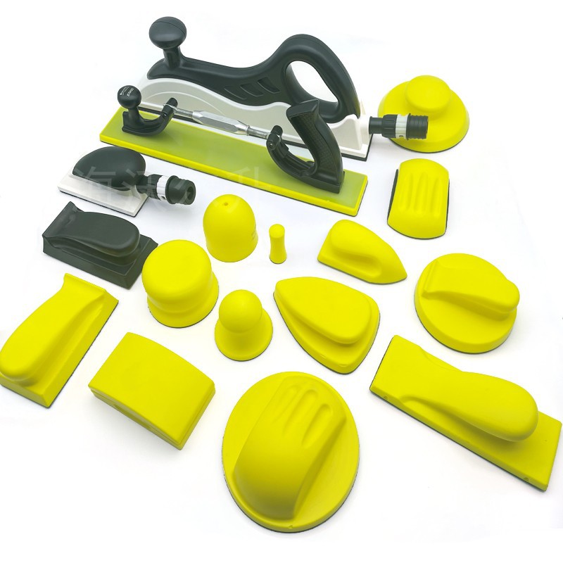 手磨板自粘植绒干磨砂纸手推板气动吸尘磨灰板手刨板原子灰打磨板