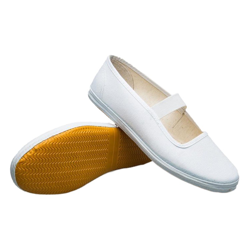 Wholesale student canvas shoes white sneakers lace-up small cloth shoes dance dancing men's and women's white sneakers