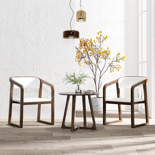Nordic solid wood dining chair with armrests modern simple home restaurant new Chinese style backrest solid wood dining table and chairs
