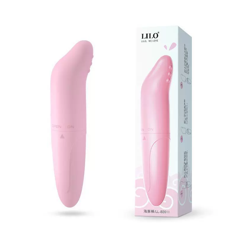 Personal Vibrator (LILO) Dolphin, Compact Battery-Powered Vibrating Massager, Sakura Pink