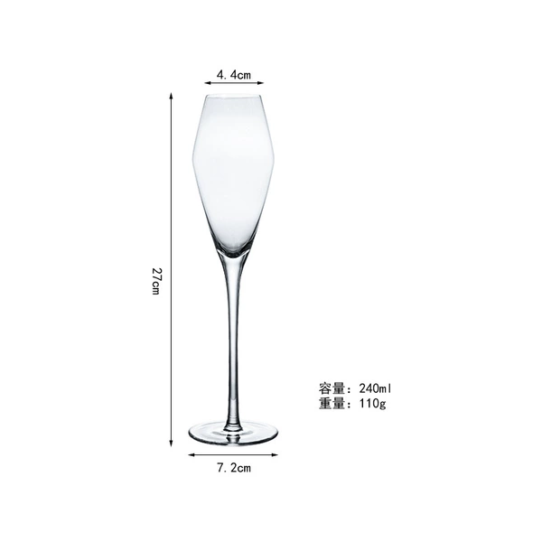 Transparent champagne glass, french style