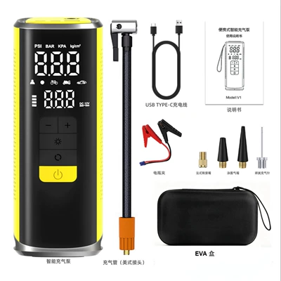 Start-Up and Charging All-In-One Device, Hava nasosu - 6000mah-ordinary-clip-eva-bag-black