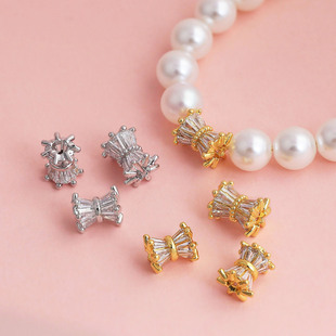 18K����ɫ΢��ʯС�U�������p�滨��diy������朒��K�������