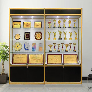 钛合金展示柜产品收纳陈列柜公司奖章证书展示手办模型展架桁架