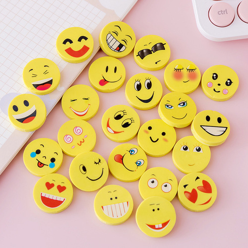 Creative cute mini expression cartoon smiley eraser for primary school students stationery prizes kindergarten gifts for children