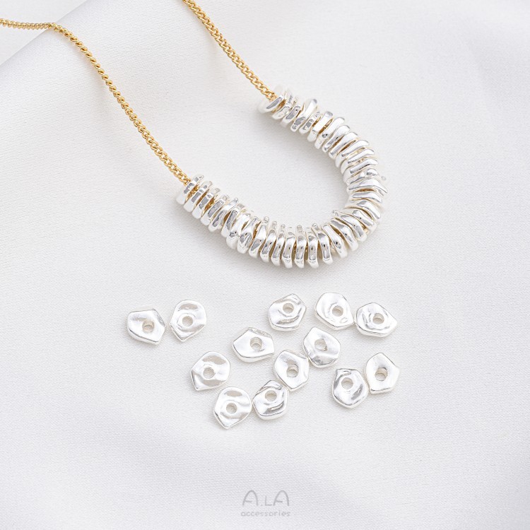 セパレーター卸売色保持 14 K パッケージリアルゴールド不規則な小さな破砕ゴールドガスケット diy ブレスレットネックレスジュエリービーズセパレーター|undefined