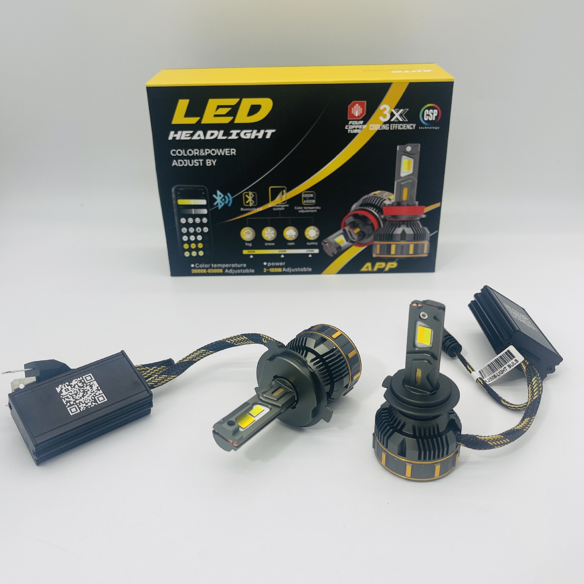 Nuevo control de APP de alta potencia LED lámpara de automóvil 80w lente láser farolente cerca de un todo reformado faro