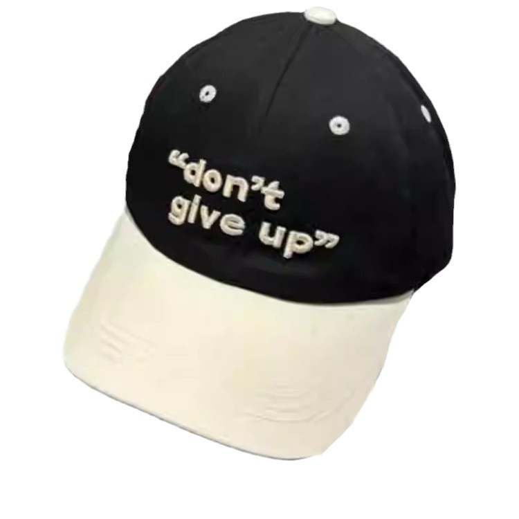 letras bordadas coreanas de color gorra de lengua de pato mujer primavera y otoño versátil cara pequeña gorra de béisbol de ala ancha protección solar de verano