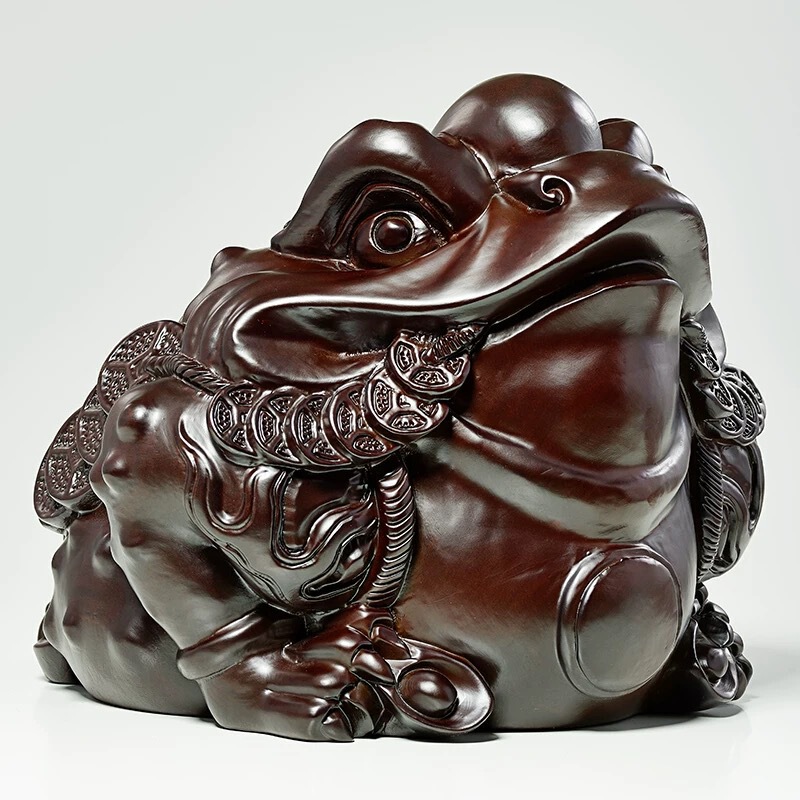 Ebony Carved Golden Toad Ornaments Solid Wood Three-legged Toad Home Decoration Crafts Decoration Shop Opening Gift Ebony Carved Golden Toad Ornaments Solid Wood Three-legged Toad Home Decoration Crafts Decoration Shop Opening Gift