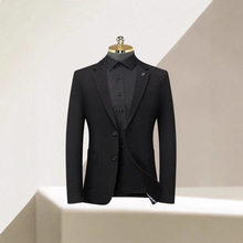 百搭羊毛新款单件经典2025保暖纯色单西服男士上衣男西装外套秋冬