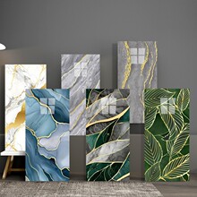 跨境外贸烫金大理石仿瓷砖墙贴仿铝塑板自粘背景墙贴防水卫生间墙