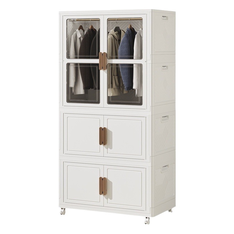 Armario de bebé de plástico para el hogar juguete para niños snack gabinete de almacenamiento plegable armario instalación libre móvil con ruedas