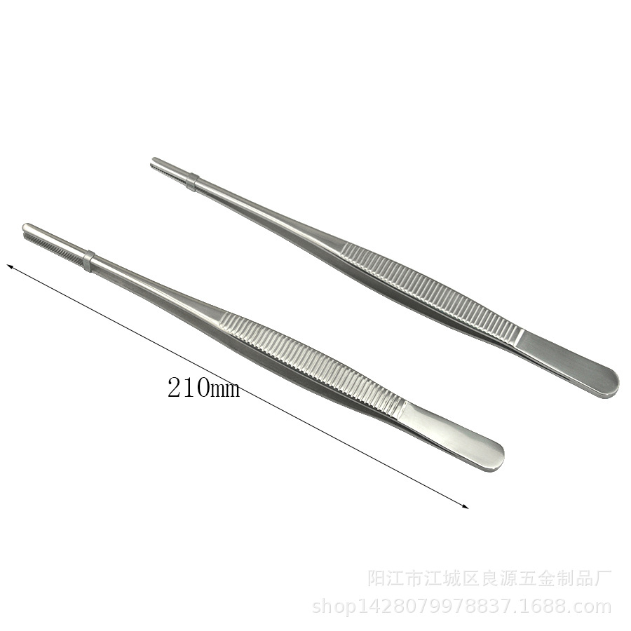 21cm不锈钢直镊 多用夹 酒店摆盘工具镊子食品夹 厨房镊子