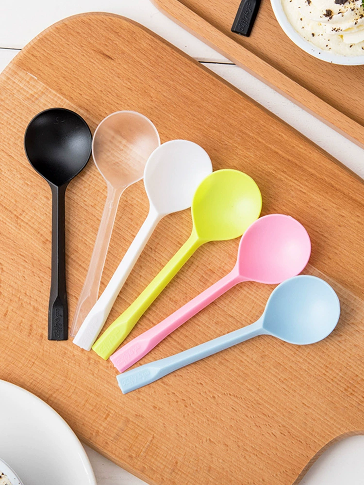 Одноразовые ложки индивидуально упакованы для фруктовой рыбалки, жареной травы, десерт, маленькая золотая черепаха, пластиковая ложка