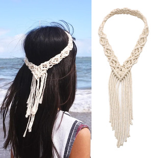 Nordic style cotton rope woven headband outdoor leisure travel hair band wedding dress headdress foreign trade new Amazon supply