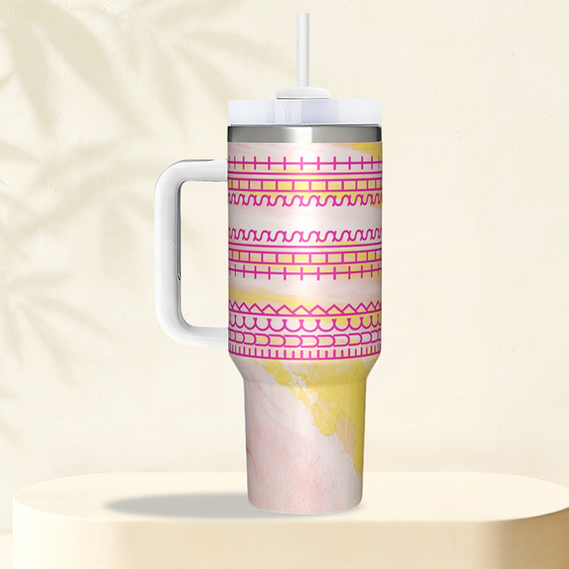 Explosiones transfronterizas en stock 40oz manejo de taza de hielo de gran capacidad oculta de palabras humor taza de paja de aislamiento personalizada