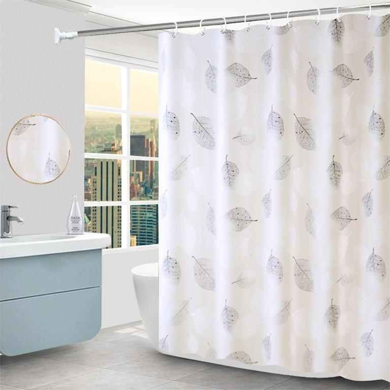 Bathroom Shower Curtain Waterproof and Mildew-Proof Set Punch-Free Partition Door Curtain Hanging Curtain High-End Bathroom Shower Curtain