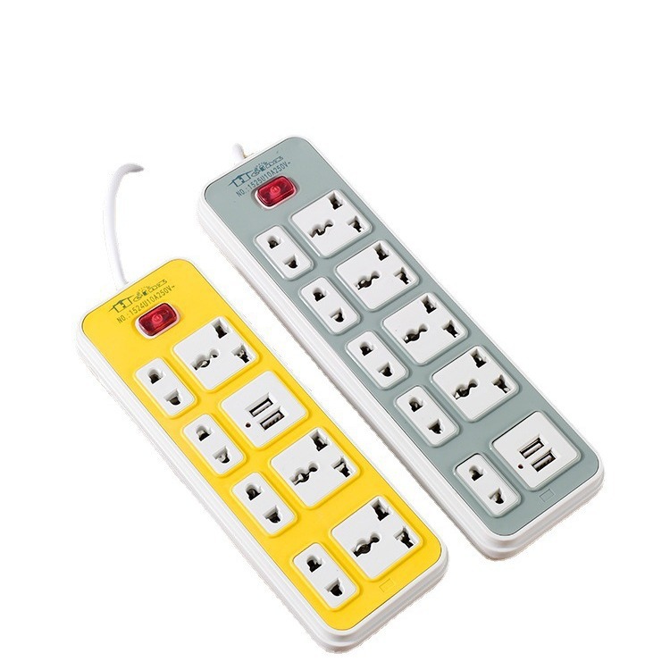 Dongya E-Commerce Tailandia transfronterizo color dos plano enchufe USB interruptor de enchufe multifunción enchufe