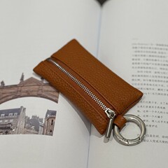 TC一層牛革製キーホルダー付きキーバッグ、本革キーバッグ、アクセスカード収納バッグ、小銭入れ、口紅入れ、車の鍵入れ