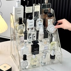 透明亚克力阶梯整理香水盒子小口红置物架梳妆台桌面化妆品收纳盒