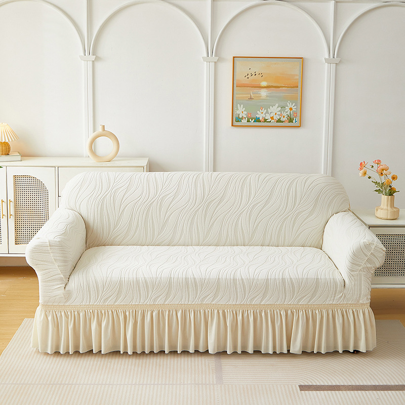 Juego de combinación de funda de sofá de falda universal Four Seasons Cubierta de sofá elástica con todo incluido Toalla de sofá antideslizante engrosada