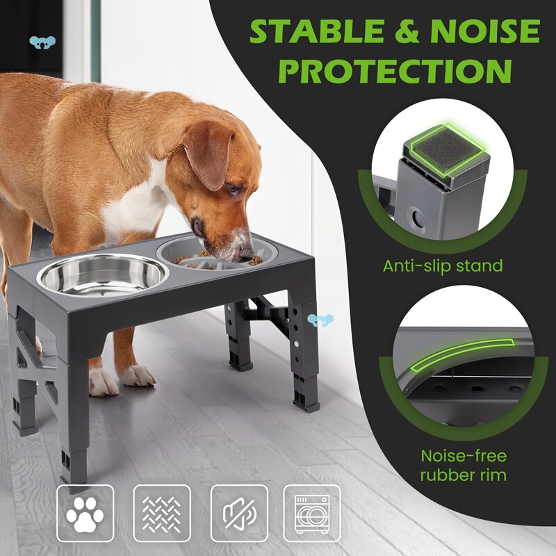 高さ調節可能な犬用食器（5段階調整可能）|undefined
