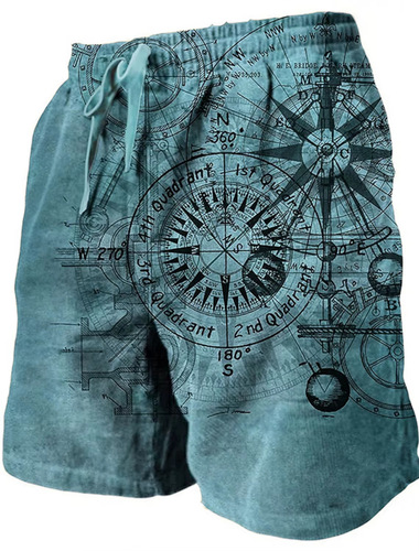 Summer 3D digitally printed shorts, personalized pattern design, comfortable, breathable, fashionable, casual and light