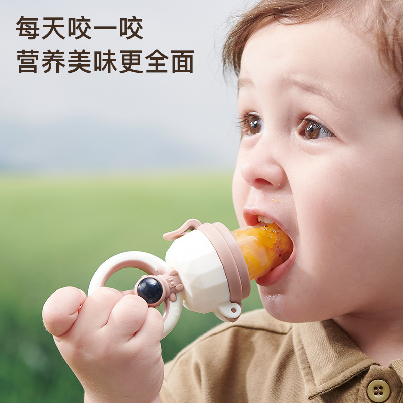 Baby nibble bag fruit complementary food musical silicone teether toothbrush gum vegetable fruit baby food tool music