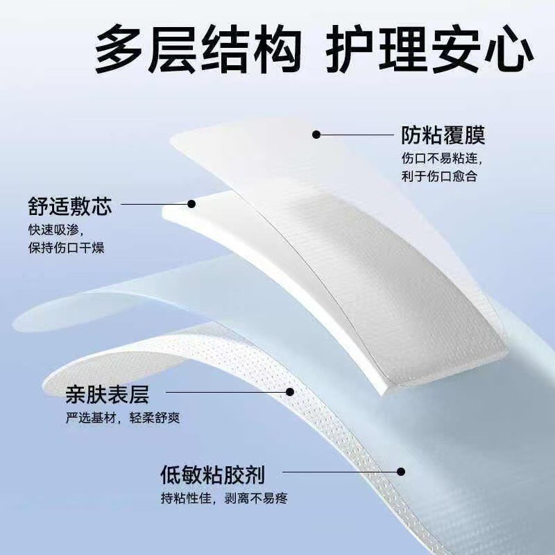 振德防水透气型创口贴医用灭菌透明洗澡防水无纺布多规格创口贴|undefined
