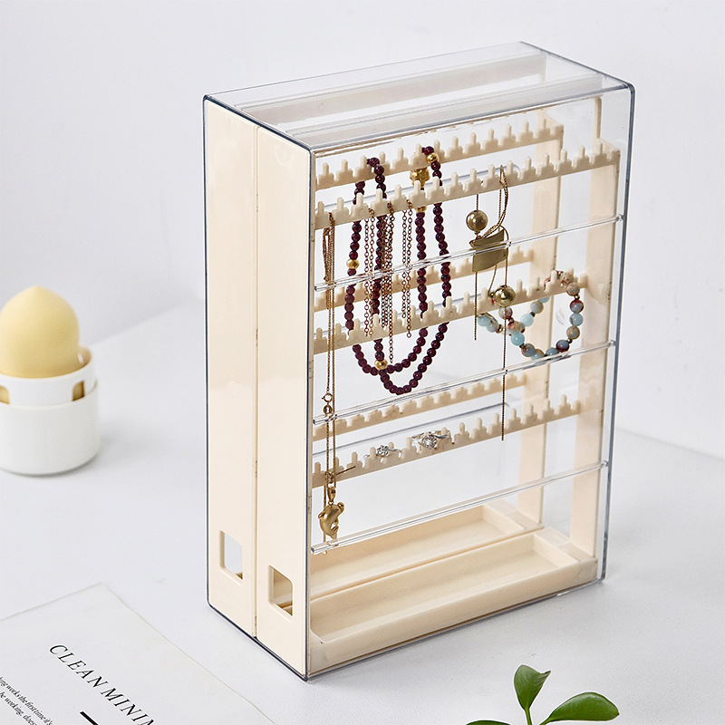 イヤリング展示棚ネックレスハンガー高級防塵式イヤリングブレスレットアクセサリー収納ケースアクリル縦型|undefined