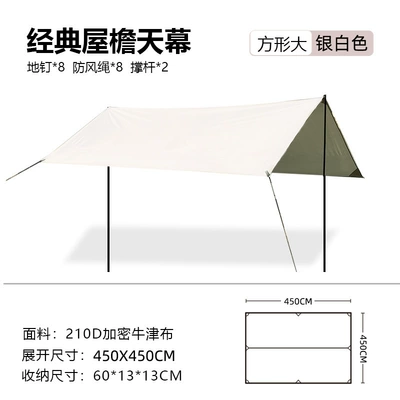 Large Windproof Ultra Light | Avtomobil yan çətirləri - silver-white-painted-silver-canopy-33-m