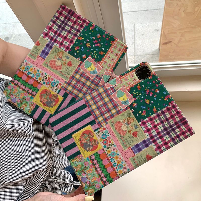 Funda TPU Estilo Libro Retro para iPad 11/Air 7/6/5/4/Pro con Soporte Anticaídas