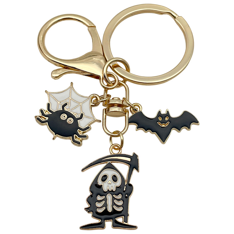 ハロウィンオイルドリップ合金猫カボチャクモの巣城魔法の帽子キーホルダーアマゾン小さなギフト卸売|undefined
