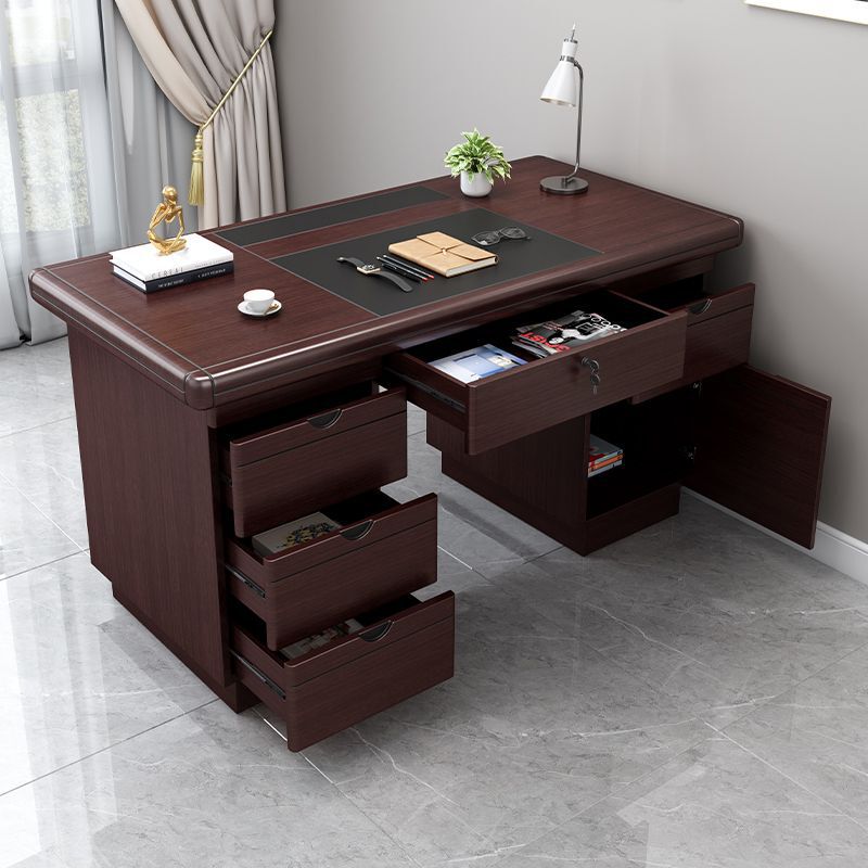Desk Desktop Computer Desk Office Staff Single with Drawer Lock Home Desk Writing Desk School Finance