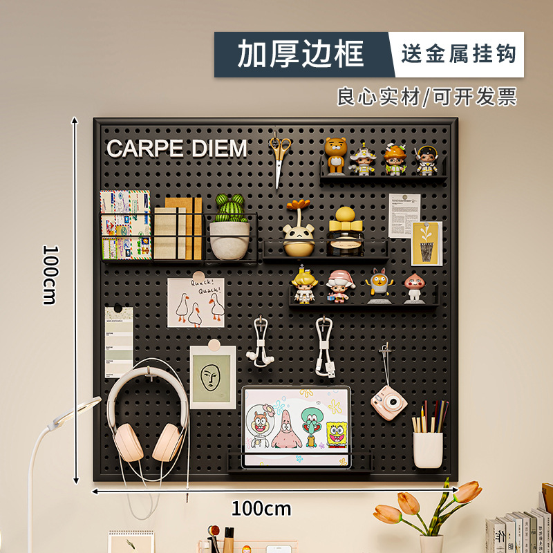 Esquina de café agujero agujero tablero estante de pared mango marco de taza colgante de pared estante de exhibición de almacenamiento tablero colgante de metal puede