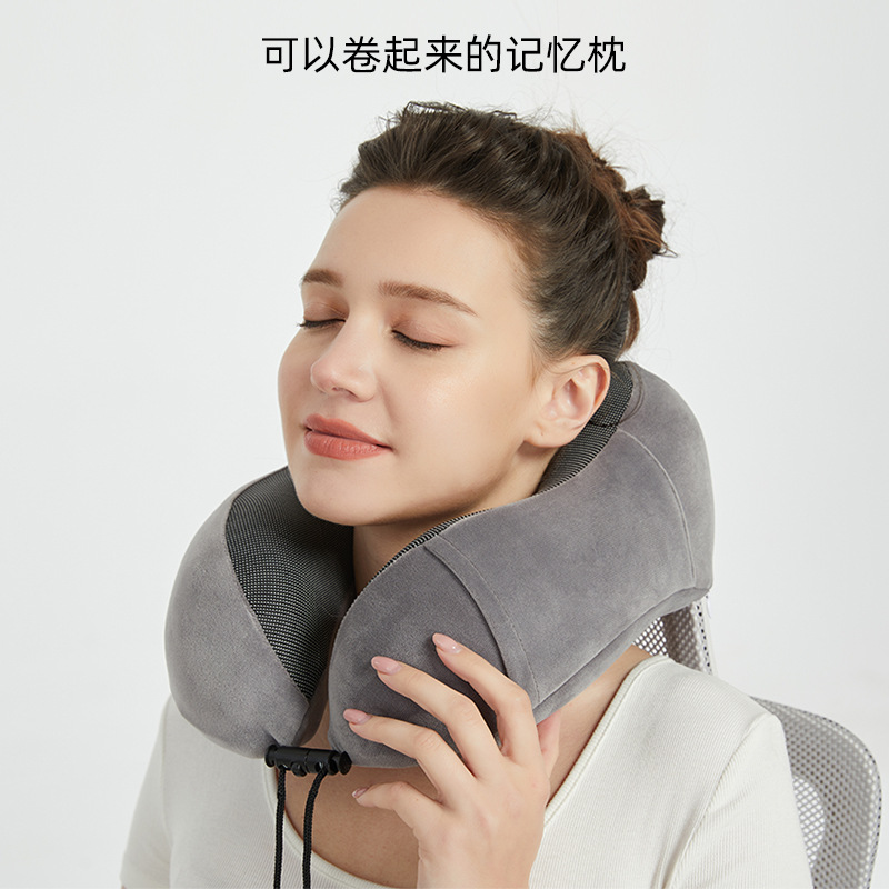 记忆棉u型枕午睡便携颈枕飞机睡觉护颈枕旅游专用脖枕u形旅行枕头-阿里巴巴