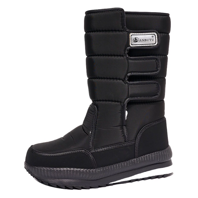 Теплая хлопчатобумажная обувь с трансграничной флисовой подкладкой, в наличии, мужские и женские ботинки для пар, большие размеры, защита от брызг, водонепроницаемые зимние сапоги