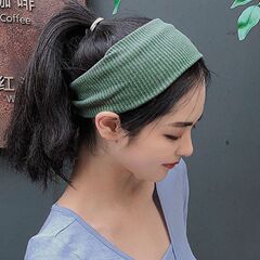欧美宽边针织弹力发带男女款简约百搭洗脸头箍运动健身吸汗束发带